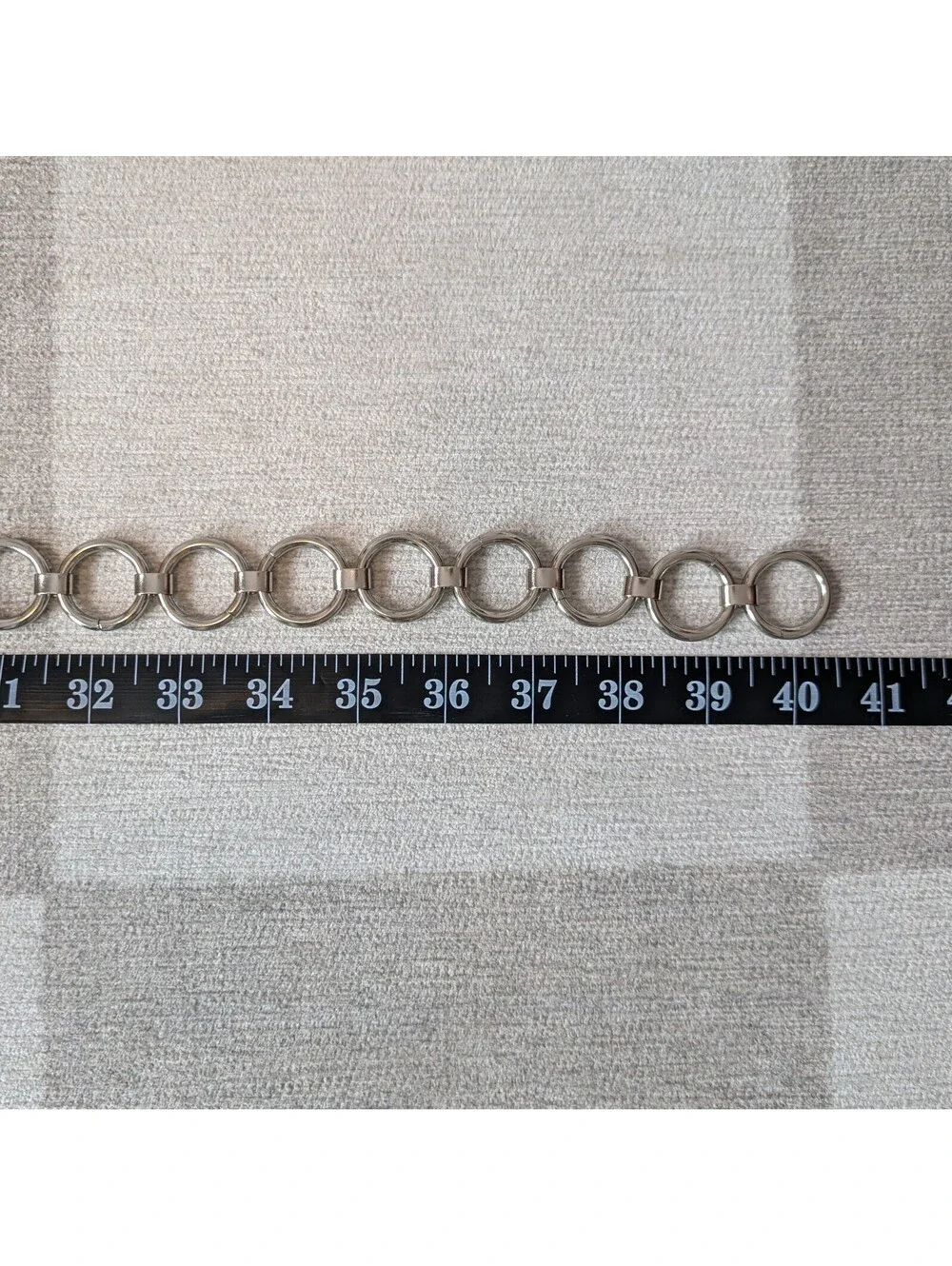 Vintage silver tone O-ring heavyweight chain belt